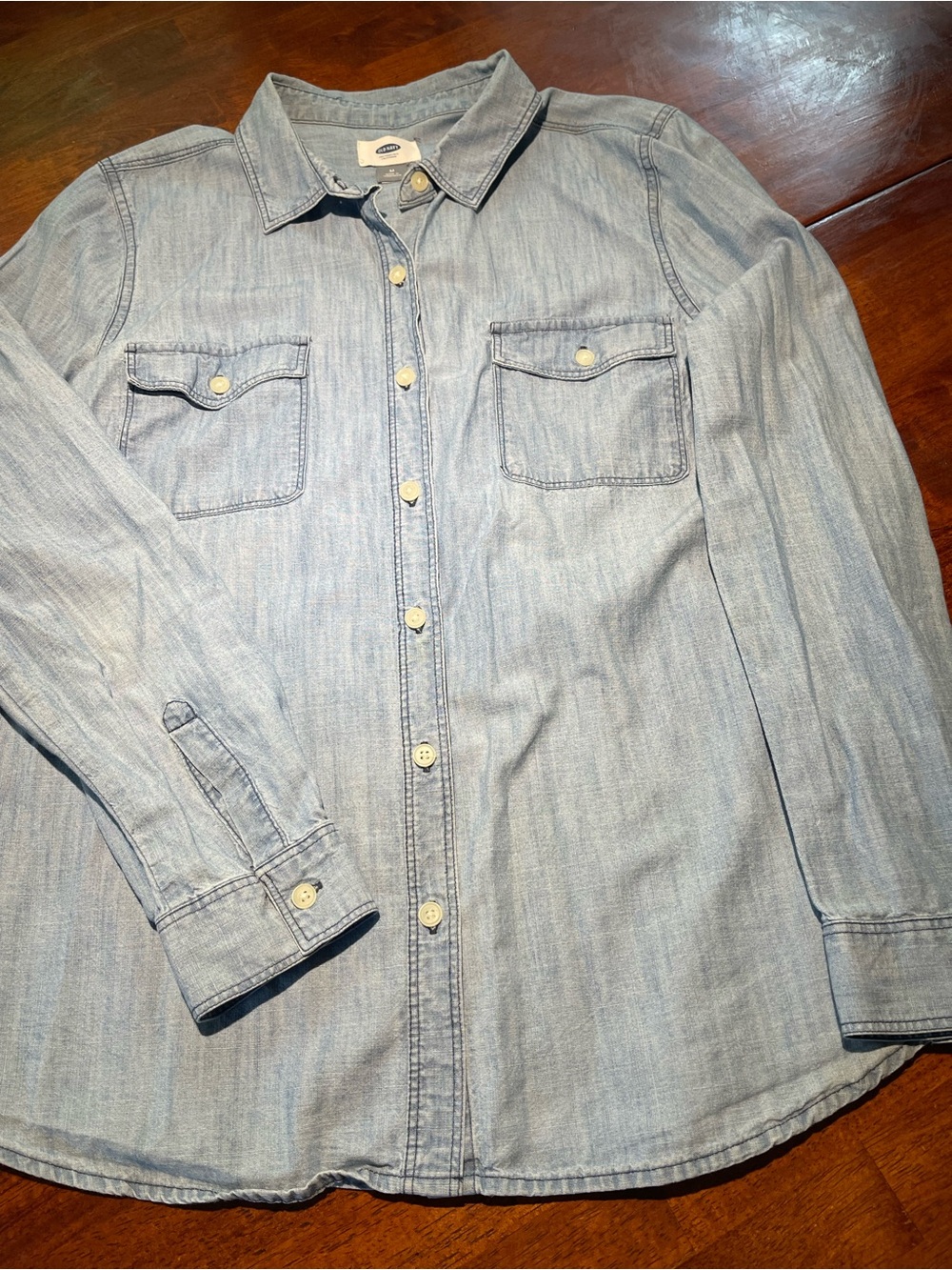 Old Navy Light Blue Chambray Button-Up Shirt